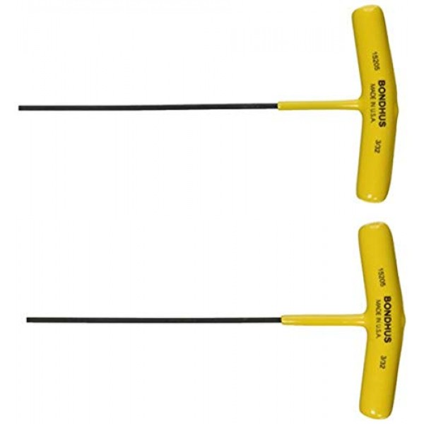 Bondhus 15205 3/32 육각 팁 T-핸들(ProGuard 마감 포함)