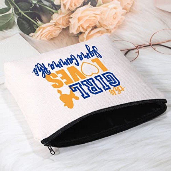 POFULL 1922 여학생 클럽 도구 선물 그리스 여학생 클럽 여성을위한 선물 이 소녀는 시그마를 사랑합니다 감마 로 화장품 가방 (이 소녀는 시그마 가방을 사랑합니다)