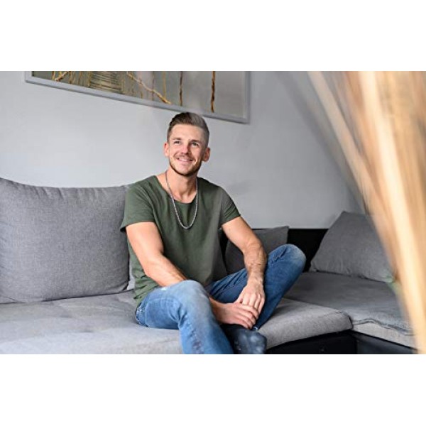 Materia #K35 남성용 목걸이 5 mm 4겹 다이아몬드 코팅 및 로듐 도금 925 실버 45 50 55 60 70 80 cm