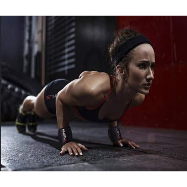 Hustle Athletics 손목 랩 역도 - 체육관 및 크로스핏을 위한 최고의 지원 - 더 무거워지도록 손목을 보호하고 부상을 방지하며 즉시 운동을 향상시키세요 - 남성 및 여성용