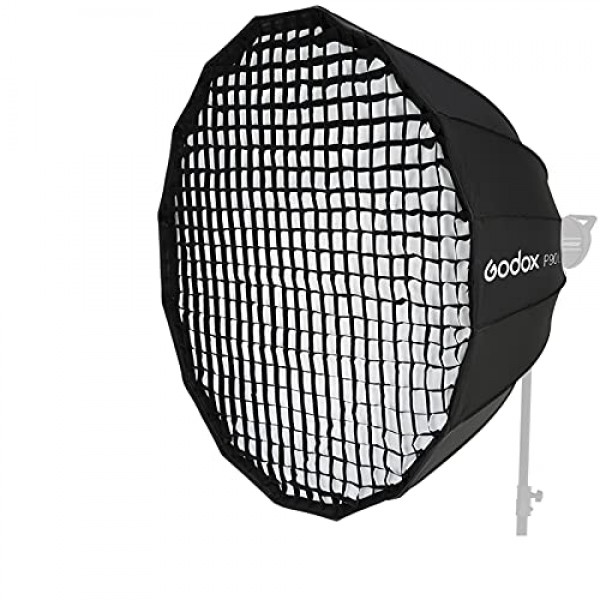 Godox 휴대용 P90L 90CM 깊은 포물선 벌집 그리드 소프트 박스 Bowens 마운트 스튜디오 플래시 반사판 사진 스튜디오 소프트 박스