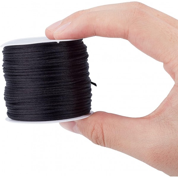 PandaHall 192 야드 6 색 새틴 Rattail 코드, 중국 매듭, Macrame, 구슬 장식, 우정 팔찌 쥬얼리 만들기위한 나일론 트리밍이있는 1mm 실크 코드