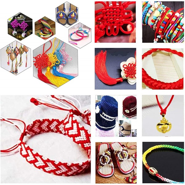 PandaHall 192 야드 6 색 새틴 Rattail 코드, 중국 매듭, Macrame, 구슬 장식, 우정 팔찌 쥬얼리 만들기위한 나일론 트리밍이있는 1mm 실크 코드