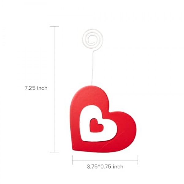 GENMOUS 발렌타인 데이 테이블 번호 홀더 장소 카드 홀더 3 개 세트, 나무 발렌타인 데이 테이블 메모 로그인 스탠드 홀더 결혼식 테이블 장식 파티 호의 선물