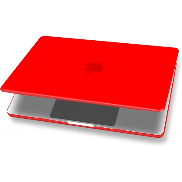 UESWILL MacBook Air와 호환 13.6인치 M2 케이스 2022 모델 A2681 with Liquid Retina Display Touch ID, 무광택 하드 케이스 커버 + 극세사 천, 빨간색 2022 MacBook Air M2 빨간색