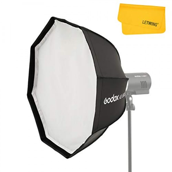 Godox AD-S60S 휴대용 소프트박스, 그리드가 있는 60cm/23.6인치 소프트 박스, AD400 Pro AD300 Pro 스트로브 플래시 및 ML60 ML60Bi ML60II Bi ML30 ML30Bi LED 조명용 Godox 마운트 소프트박
