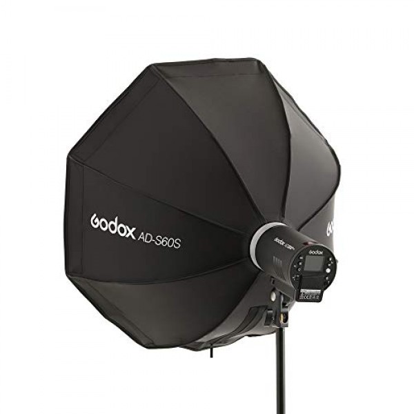 Godox AD-S60S 휴대용 소프트박스, 그리드가 있는 60cm/23.6인치 소프트 박스, AD400 Pro AD300 Pro 스트로브 플래시 및 ML60 ML60Bi ML60II Bi ML30 ML30Bi LED 조명용 Godox 마운트 소프트박