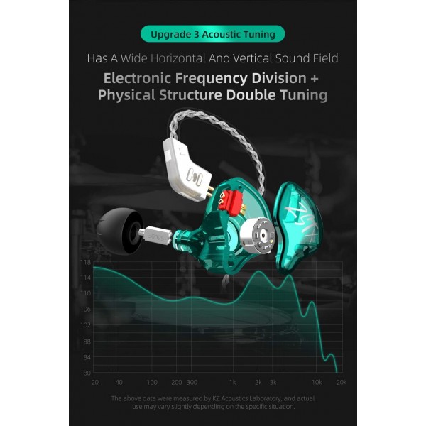 CCA KZ ZST X 인이어 헤드폰 1BA 1DD 유선 헤드폰 가수용 2핀 분리형 케이블이 있는 HiFi 인체 공학적 게임용 이어버드 마이크 ZSTX-Black이 장착된 Audiophile DJ