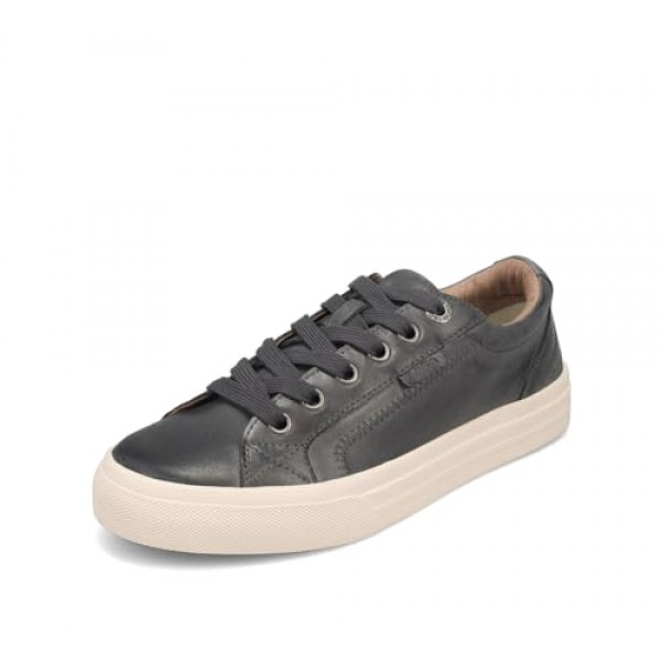 Taos Plim Soul Lux 여성용 스니커즈 - 하루 종일 걷기에 편안함과 지지력을 갖춘 부드러운 프리미엄 가죽 레이스업 스니커즈 스틸 8 (M) 미국