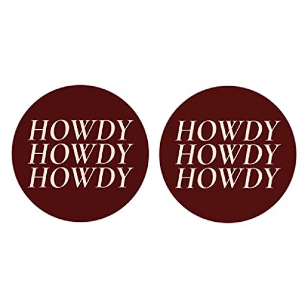 현대적 미니멀리스트 텍사스 마룬 하우디(Texas Maroon Howdy), Joyride 홈 데코, 세라믹 자동차 컵받침 2개, 2.65인치 원형 컵받침, 2개 세트, 차량 액세서리, 자동차 컵 홀더를 