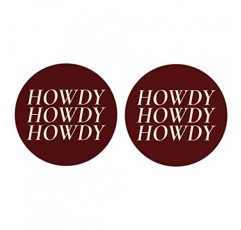 현대적 미니멀리스트 텍사스 마룬 하우디(Texas Maroon Howdy), Joyride 홈 데코, 세라믹 자동차 컵받침 2개, 2.65인치 원형 컵받침, 2개 세트, 차량 액세서리, 자동차 컵 홀더를 