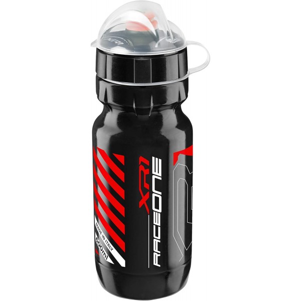 Raceone.it - ​​키트 레이스 트리오 X3 매트(4개): 물통 케이지 X3 2개 + 자전거 물병 XR1 + 도구 상자 PR1 - Wasserflaschenhalter Fahrrad Cycling/MTB/Gravel. Farbe: Schwarz/Rot 100% 이탈리아