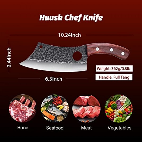 ROCOCO 3PCS 정육점 식칼 칼 세트 고기 절단 세르비아 요리사 칼 주방 야외 바베큐 캠핑 생일 추수 감사절 크리스마스 선물 아이디어 남자를위한 칼집이있는 바이킹 본딩