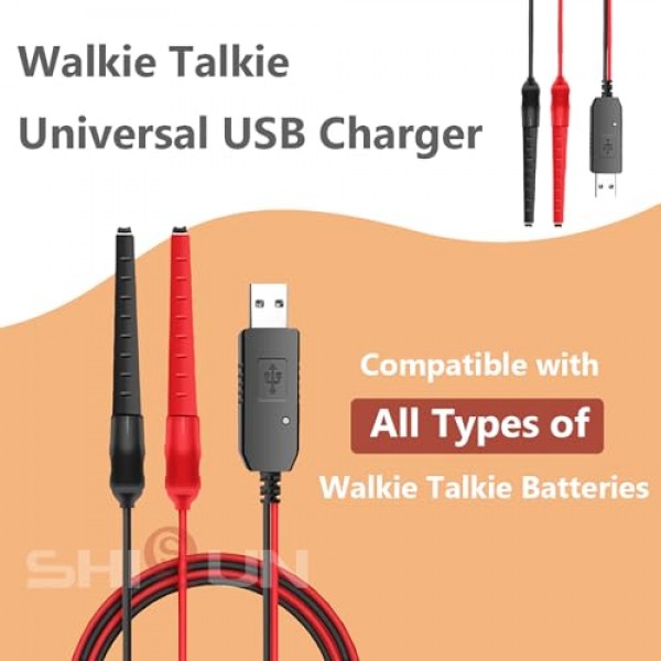 BF-F8HP 양방향 라디오 USB 충전기 워키 토키 배터리 용 범용 3.4V-7.4V 자동 일치 UV-5R UV-82 UV-82HP UV-82RT BF-888S (3.4V-7.4V) 배터리와 호환 가능