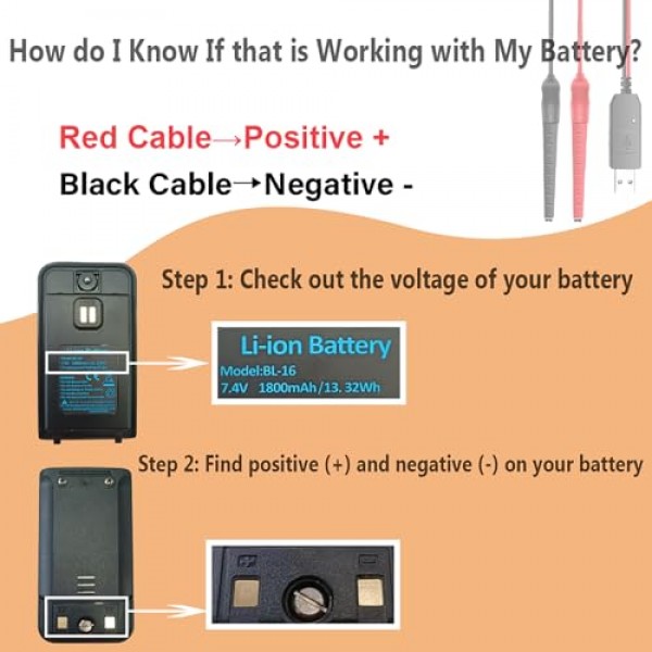 BF-F8HP 양방향 라디오 USB 충전기 워키 토키 배터리 용 범용 3.4V-7.4V 자동 일치 UV-5R UV-82 UV-82HP UV-82RT BF-888S (3.4V-7.4V) 배터리와 호환 가능