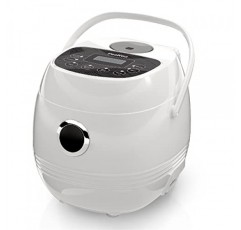 FEEKAA 소형 밥솥 2컵, 미니 일본 밥솥, 6-in-1 휴대용 슬로우 쿠커, 여행용 밥솥, 수프 메이커, 스튜 냄비, 보온 및 지연 타이머, 흰색, 1.2L