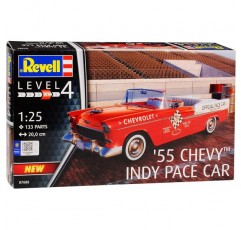 Chevrolet Chevy Bel Air Custom Series 2400C Coupe Red Indy Pace Car 1st Generation 1953-1957 07686 Kit 1/25 1/24 Revell Model Car Without Custom Number Plates