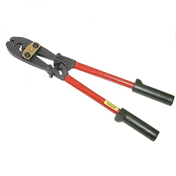 Klein Tools 2006 6 - 4/0 AWG 러그 및 단자용 복합 작업 기능이 있는 대형 압착 도구, 미국산, 조정 가능한 압착 깊이, 높은 활용도 설계