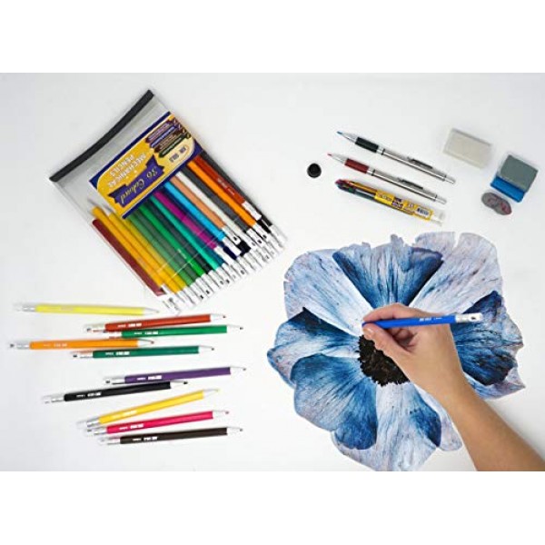 June Gold 36 블랙(Raven #108) 컬러 2.0mm(흑연 아님) 납 리필, 대용량 사용을 위한 굵은 두께, 편리한 디스펜서로 파손 방지