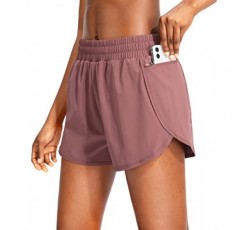 지퍼 포켓이 있는 Soothfeel 여성용 러닝 반바지 라이너가 있는 여성용 하이 웨이스트 운동 체육관 운동 반바지