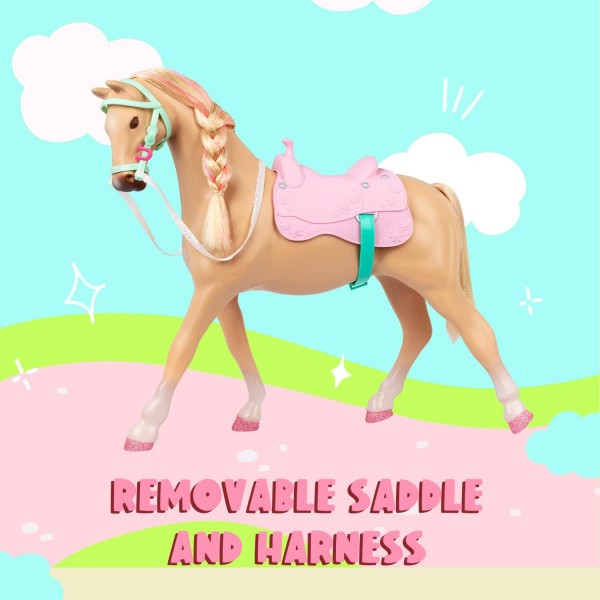 글리터 걸스 62243435759 Jaime & Jumper 36 cm Poseable Equestrian Doll with Horse – Brown Hair & Blue Eyes – Riding Outfit with Cowgirl Hat, Multi-Color