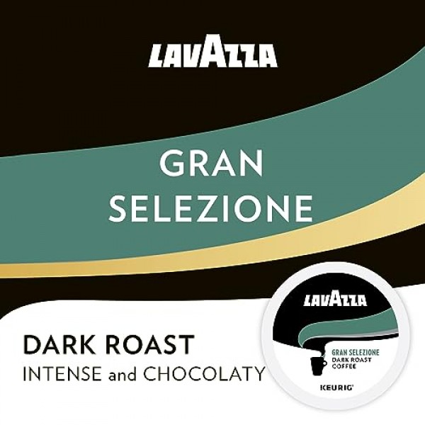 큐리그 브루어용 Lavazza Gran Selezione 1인용 커피 K-컵, 다크 로스트, 88 캡슐 밸류 팩, 100% 아라비카