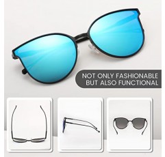 SHES 여성용 편광 선글라스 라운드 레트로 선글라스 디자이너 여성 선글라스 금속 UV400 보호 SH8003