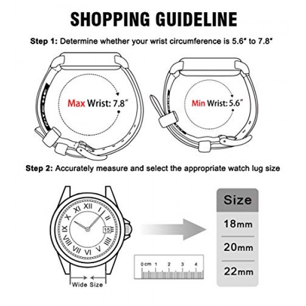 Ritche Canvas 퀵 릴리스 시계 밴드 18mm 20mm 22mm 남성용 여성용 교체 시계 스트랩, 발렌타인 데이 선물