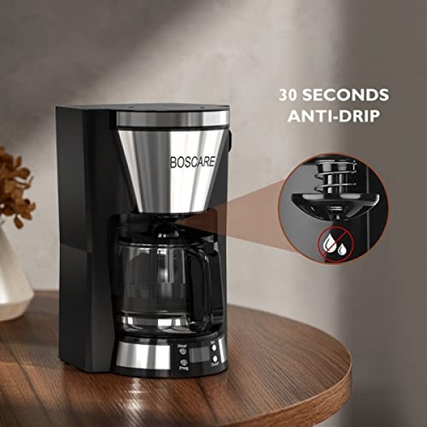 10컵 프로그래밍 가능한 커피 메이커: 타이머가 있는 자동 드립 커피 메이커, 자동 차단, 스마트 안티 드립 시스템, 퀵 브루, 보온 플레이트, 전기 필터 커피 머신