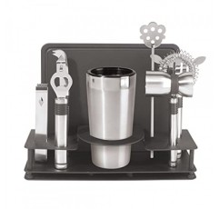 Oggi Pro 스테인리스 스틸 10피스 칵테일 셰이커 및 바 도구 세트