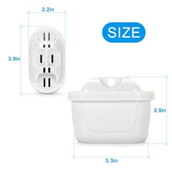 APPLIANCEMATES Mavea 필터 3팩용 정수 필터 교체, Brita Maxtra 필터 및 LEVOIT 투수와 호환 가능