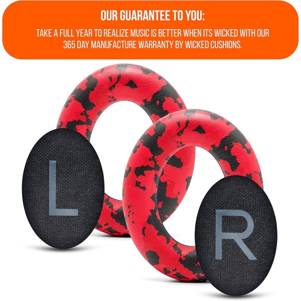 WC Wicked Cushions Bose 700 소음 제거 헤드폰(NC700)용 교체용 이어 패드 업그레이드 - 더 부드러운 PU 가죽, 고급스러운 메모리 폼, 추가된 두께, 추가 내구성 | 레드 카모