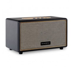 Bennett & Ross BB-860BK 가죽 룩의 블랙모어 레트로 블루투스 스피커 - 2x 30W 전원을 갖춘 빈티지 스피커 - MP3 플레이어가 있는 USB 입력 - 3.5mm 잭 Aux 연결 - 블랙