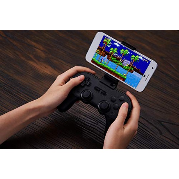 SN30 Pro+ 블루투스 게임패드용 8Bitdo 스마트폰 클립(블랙 에디션)