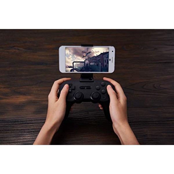 SN30 Pro+ 블루투스 게임패드용 8Bitdo 스마트폰 클립(블랙 에디션)