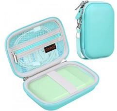 Liene 2x3 포토 프린터용 Canboc 하드 케이스, 미니 인스턴트 휴대용 인스턴트 프린터 상자, 인화지에 맞는 지퍼 메쉬 백, 케이블, 녹색(케이스만 해당)