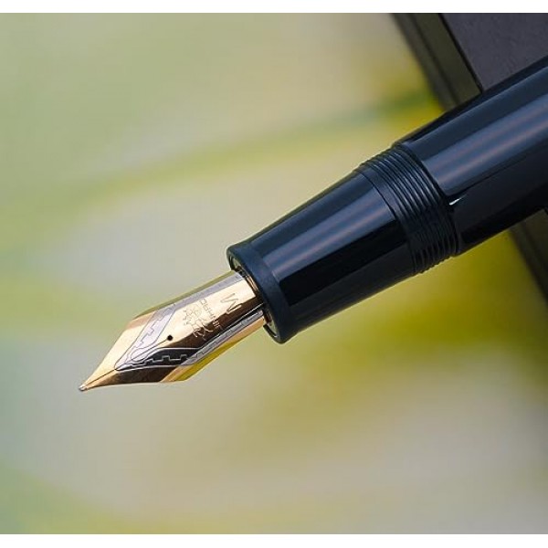 JINHAO 9019 만년필 다다오 시리즈 대용량 잉크 컨버터 포함 (진한 파란색, 중간 펜촉 0.7mm)