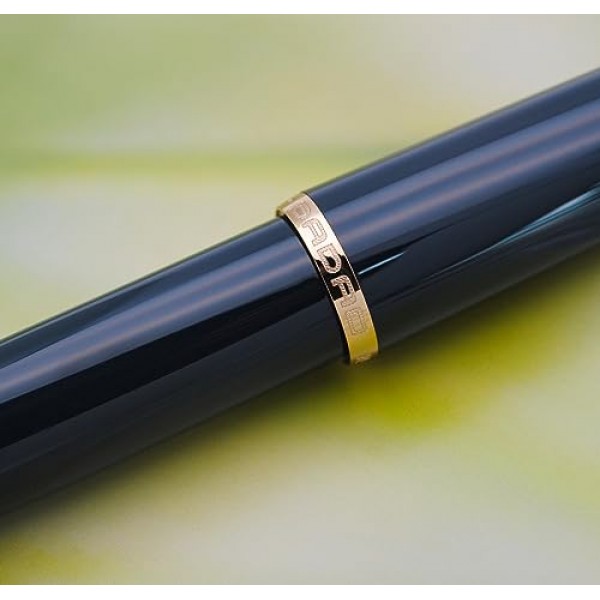 JINHAO 9019 만년필 다다오 시리즈 대용량 잉크 컨버터 포함 (진한 파란색, 중간 펜촉 0.7mm)