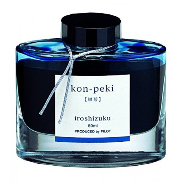 파일럿 이로시즈쿠 만년필 잉크 - 50 ml 병 - Kon-Peki Deep Azure Blue (일본 수입)