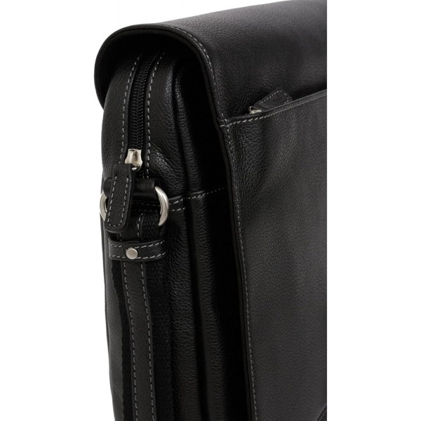 Hexagona 남성용 Paris Confort 컬렉션-블랙-인 그레인드 카우 가죽-1 조절 가능한 숄더 스트랩-문서 홀더-브리프케이스-사첼-메신저 백, L : 24 x h : 27 x P : 10 cm