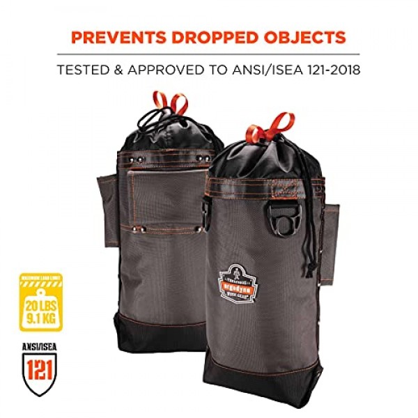 Ergodyne Arsenal 5928 탑 볼트 백 도구 파우치 - 톨, 폴리에스테르, 그레이