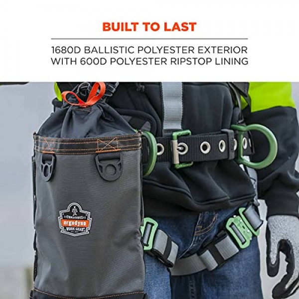 Ergodyne Arsenal 5928 탑 볼트 백 도구 파우치 - 톨, 폴리에스테르, 그레이