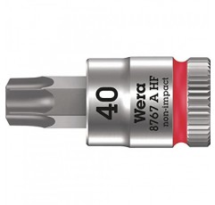 WERA 05003371001 8767 고정 기능이 있는 HF TORX® Zyklop 비트 소켓, 1/4 드라이브, TX 40 x 28mm
