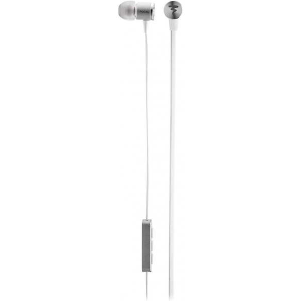 Focal Spark 인이어 헤드폰(마이크 및 리모컨 포함, 꼬임 방지 케이블, 14g의 경량) 실버