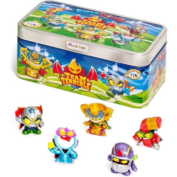 SUPERTHINGS Tin with Team Terrible – 금속 효과가 있는 5가지 독점 SuperThings