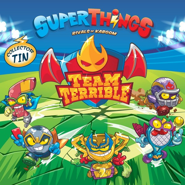 SUPERTHINGS Tin with Team Terrible – 금속 효과가 있는 5가지 독점 SuperThings