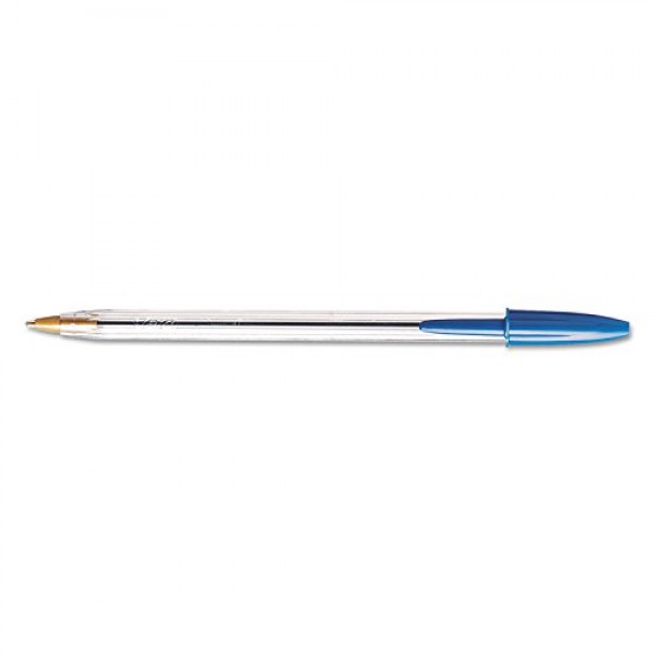 BIC Cristal Xtra Smooth Blue 볼펜, 미디엄 포인트(1.0mm), 12개 팩, 매우 부드럽고 안정적인 볼펜