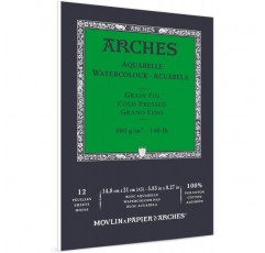ARCHES A1795090 블록 Enc 14.8 x 21 12H 수채화 100% 고급 300g 블랑 내추럴 화이트