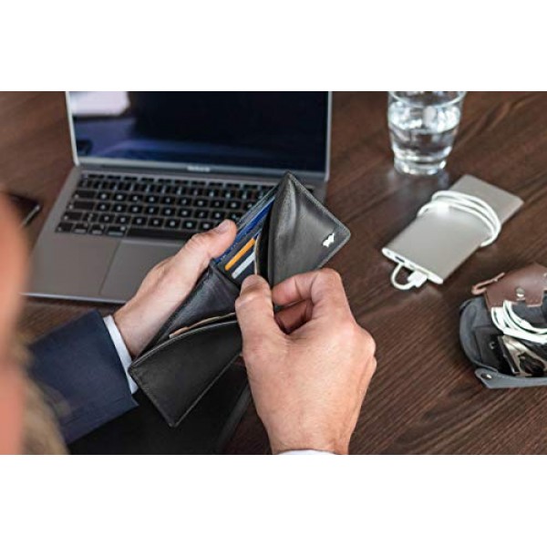 BRAUN BÜFFEL 남성용 정품 가죽 골프 2.0 지갑 - 남성용 지갑 - 카드 슬롯 4 + 3개, 브라운, 클래식