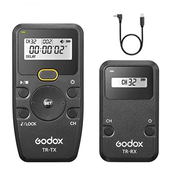 소니용 Godox TR-S2 원격 셔터 릴리즈, 소니 a7 a7m2 a7m3 a7S a7SII a7R a7RII a9 a9II a58 a6600 a6400 a6500 a6300 a6000 a5100 RX100M7용 무선 셔터 릴리즈 간격계